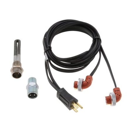 Zerostart Engine Heater - 150W 120V, 22Mm X 1.5 Thread, Stainless Stl, With Thermostat And Y-Cord 8602794